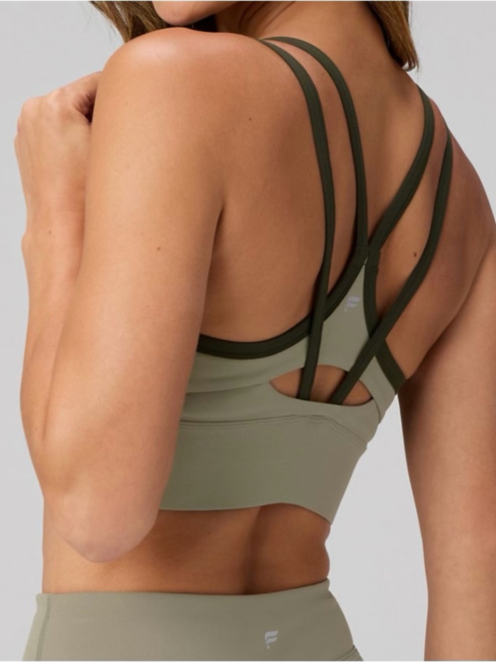 Fabletics Color Block Longline Medium Impact Bra - Picture 2 of 7